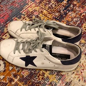 Superstar white & blue golden goose sneakers